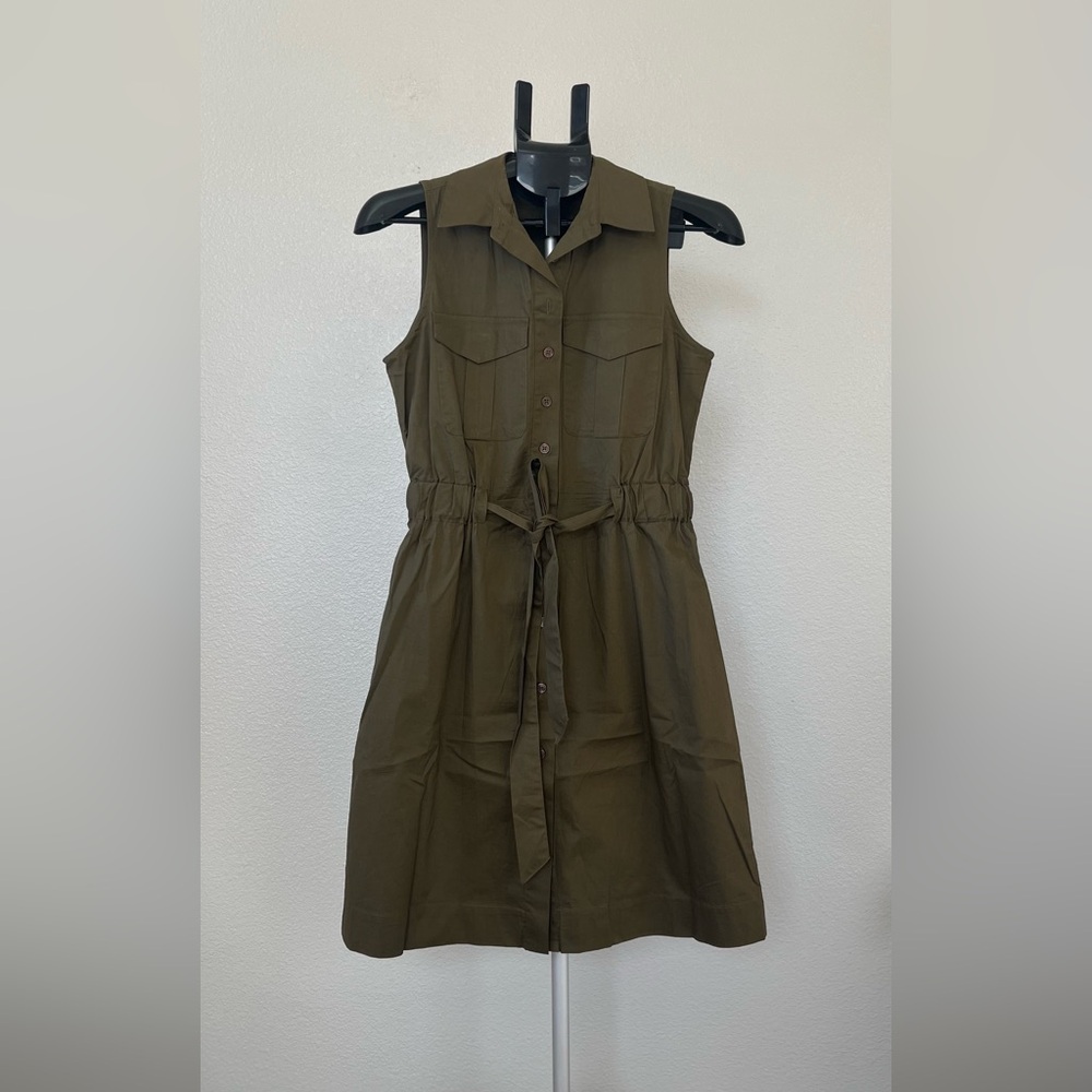Marled Khaki Sleeveless Midi Dress